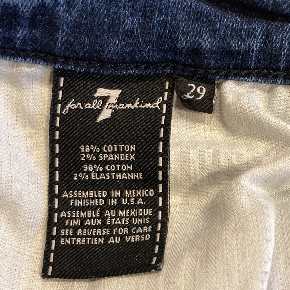 7 for all Mankind size 29 Skinny Ankle Medium Wash Destoyed Jeans (ABBA) - Picture 9 of 11